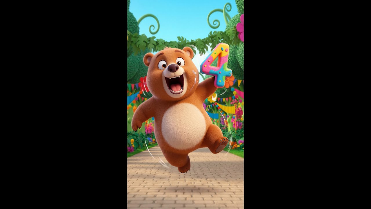 Hop & Count 1–4 🐰🦆🐘🐻