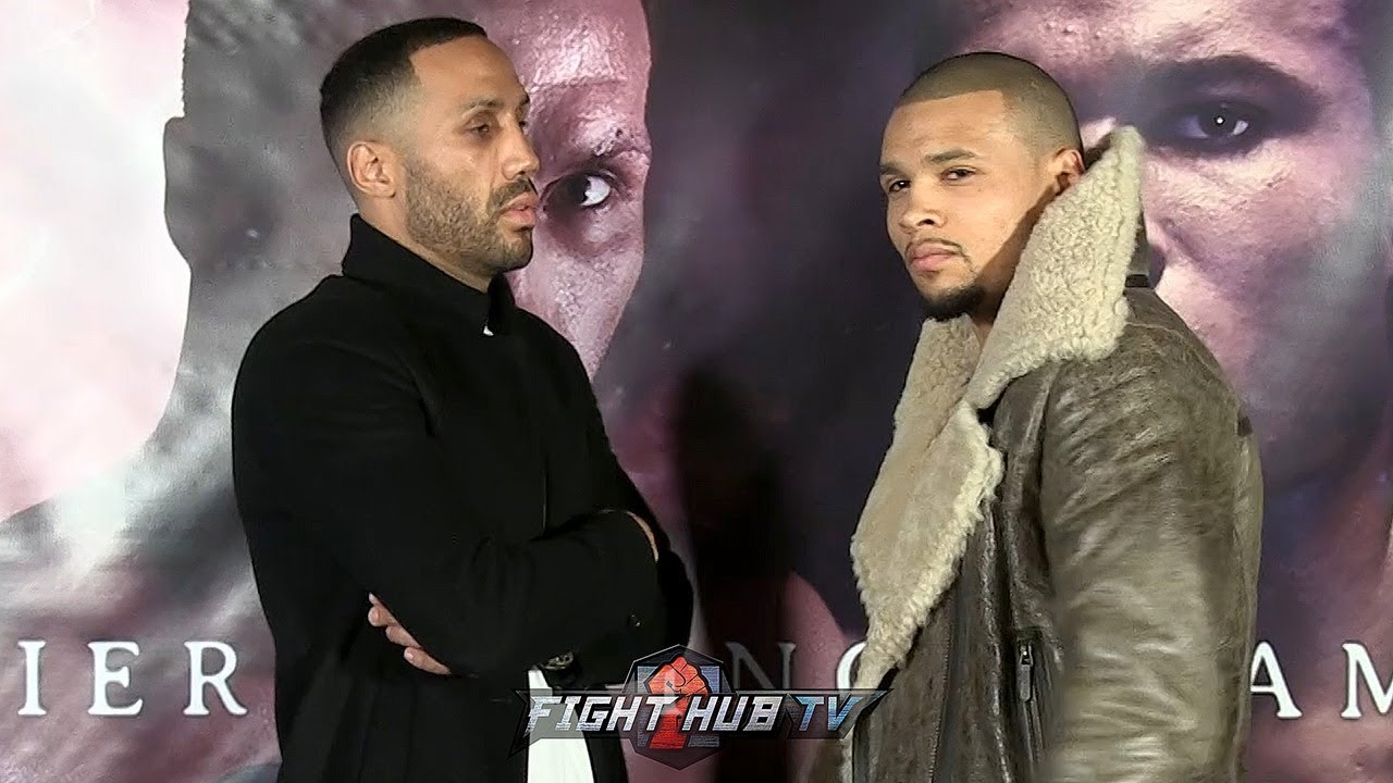 boxing news pacquiao JAMES DEGALE LOOKS AT CHRIS EUBANK WITH TOTAL DISDAIN DURING HEAD TO HEAD IN LONDON