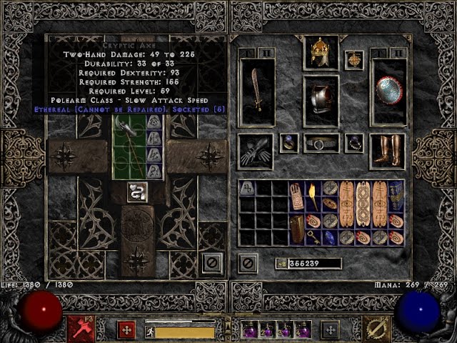 Diablo 2 Making An Obedience (Ethereal Cryptic Axe Example) - YouTube