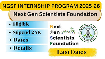 NGSF INTERNSHIP PROGRAM 2025-26 || NGSF Internship 2026 ||Biotech Internship 2026 || ngsf internship