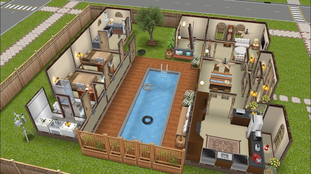 Sims Freeplay - Speed build Small vacation house Part 2 - YouTube