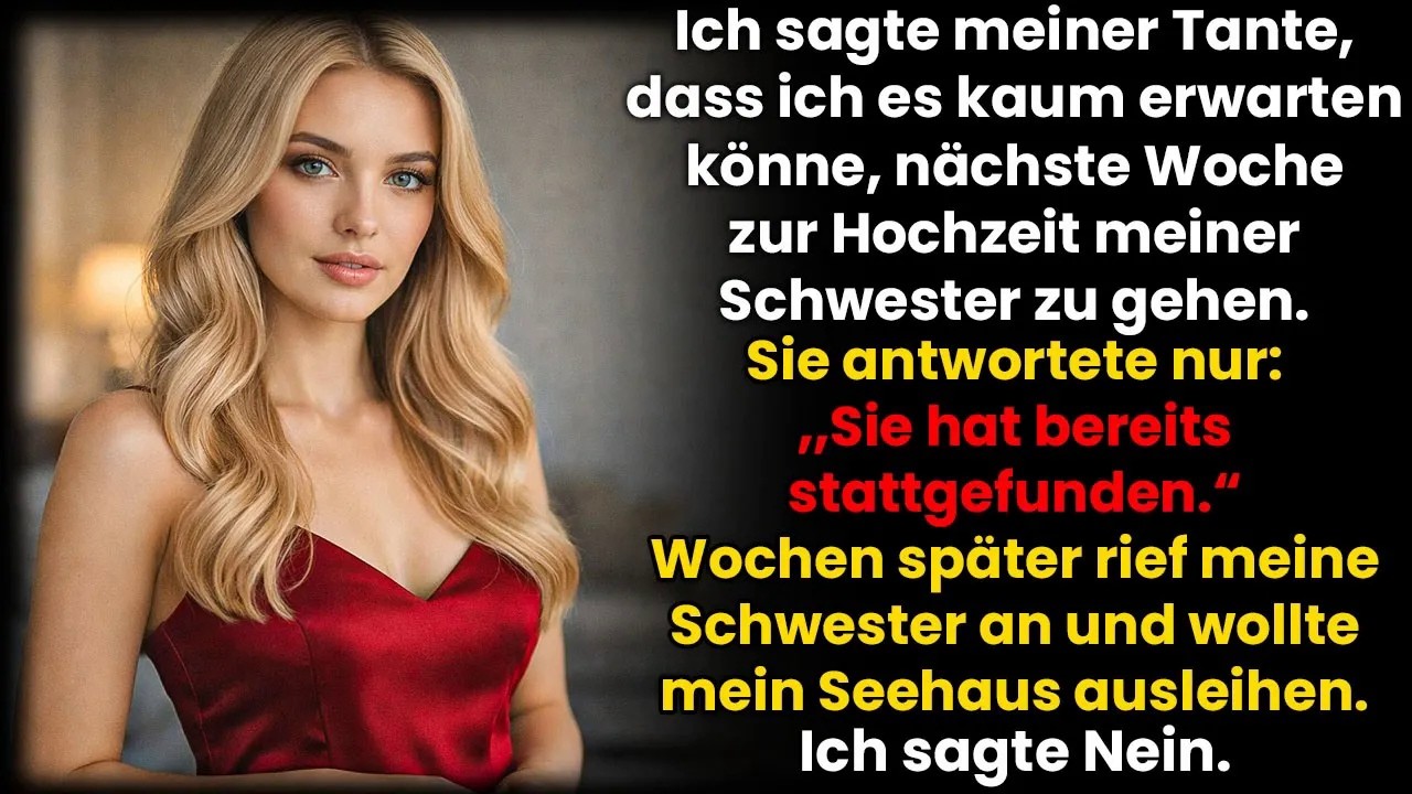Meine Schwester lud mich nicht zu ihrer Hochzeit ein – Wochen später wollte sie mein Seehaus leihen