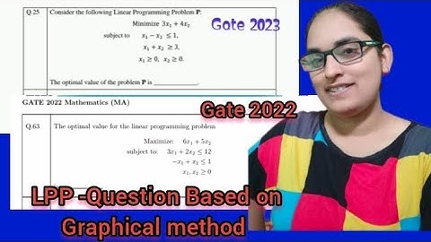 GATE-2023 Mathematics Questions based on Graphical method LPP|Lecture -1