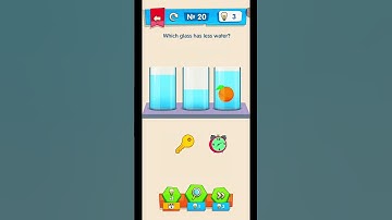 Which glass has less water #answer #iqboostsolution #shortvideo #brainoutlevelsolution #brainout