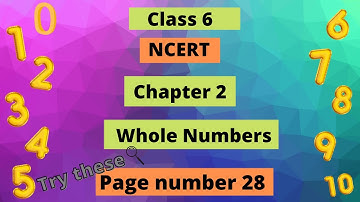 Class6 maths chapter2 page number28│whole numbers │NCERT│ class6 maths chapter2 page 28 │class6