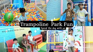 Trampoline Park Fun Atharva & Aarav Jumping, Flipping & Foam Pit Fun