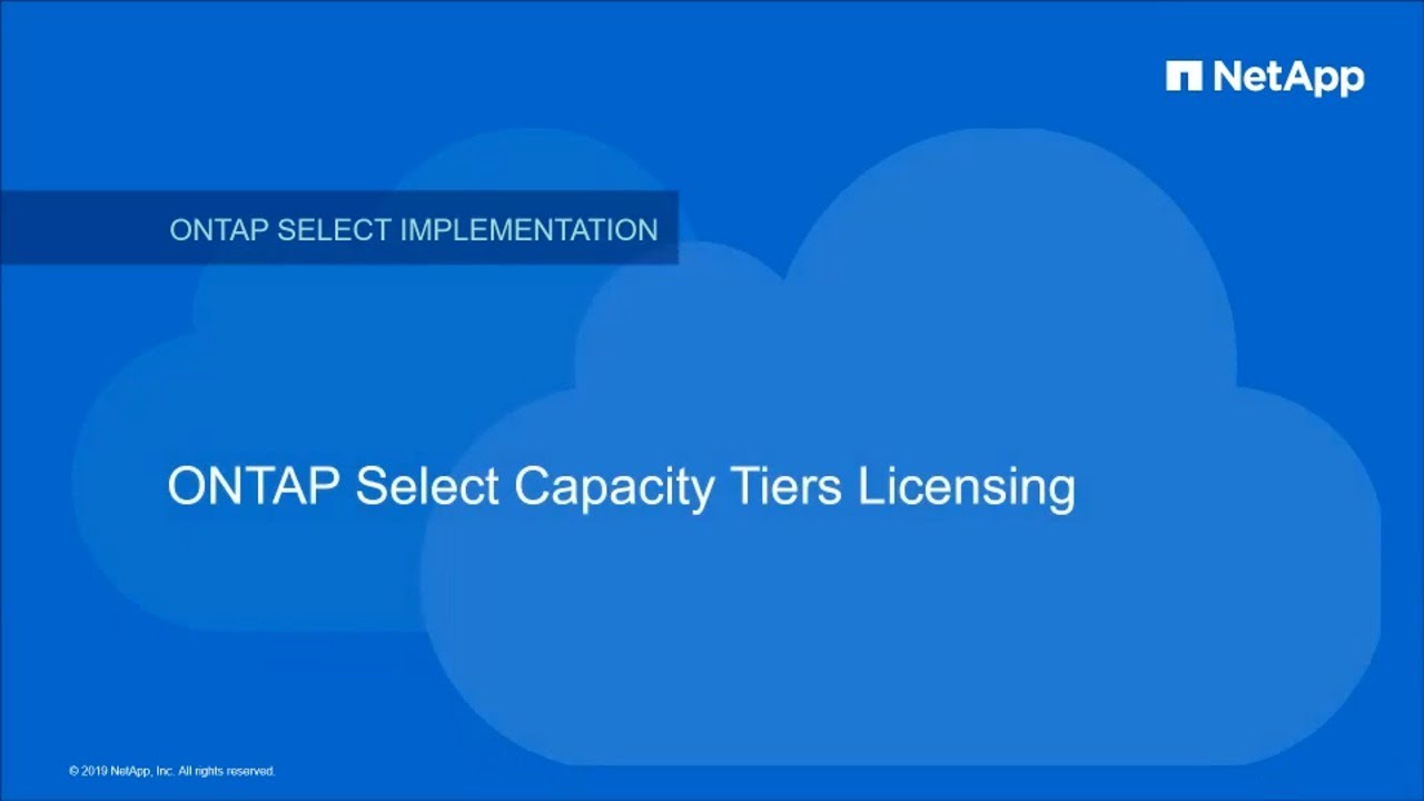 ONTAP Select Capacity Tiers Licensing