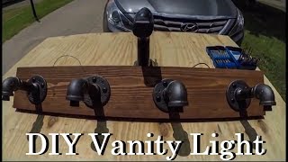 DIY Rustic Bathroom Vanity light