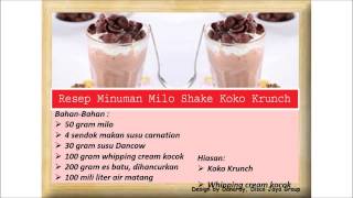Resep Minuman Milo Shake Koko Krunch By Danardy Yaputra