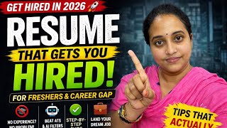 2026 Fresher Resume Secrets | ఫ్రెషర్లకు Career Gap లో కూడా Perfect Resume ఎలా తయారు చేయాలి?