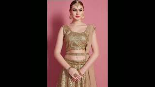 Gold soft net embroidered party wear lehenga choli#shorts #trending screenshot 4