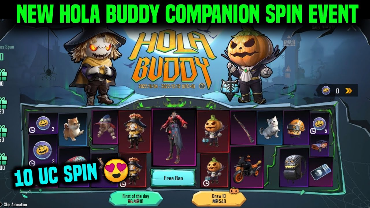NEW HOLA BUDDY SPIN TRICK 🔥 HOW TO GET COMPANION IN 10 UC🔥 HOLA BUDDY ...