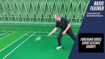 How to play the forehand cross court defence (short) | Badminton tutorial by Basic Feather