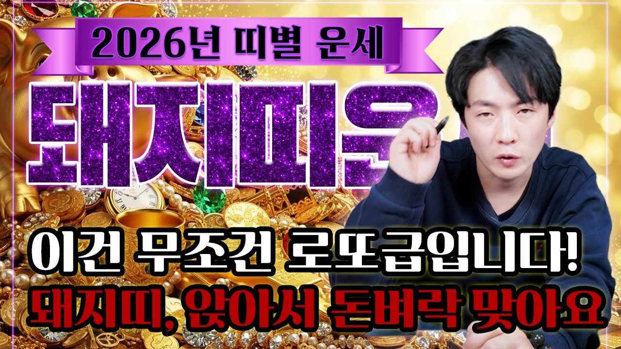 [소름] 2026년 돼지띠, 이건 무조건 로또급입니다! 앉아서 돈벼락 맞을 준비 하세요 #2026년운세 #돼지띠운세 #신년운세