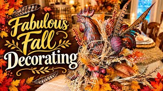 FABULOUS FALL DECORATING WITH ROOSTERS & FEATHERS!  2026! #decoratewithme