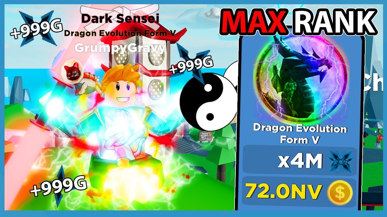 Becoming Max Rank Dragon Evolution Form V X4m Boost Roblox Ninja Legends Youtube - ninja run roblox youtube