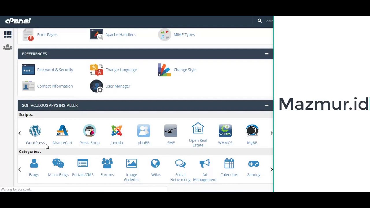 Cara install wordpress di cpanel - YouTube