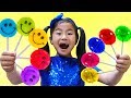 Rainbow fruit lollipops color song  jannie pretend play learn colors nursery rhymes  kids songs