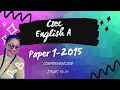 CSEC English A Paper 1- 2015/ Comprehension