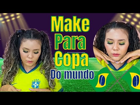 maquiagem para a copa do mundo| maquiagem para o jogo do Brasil 🇧🇷