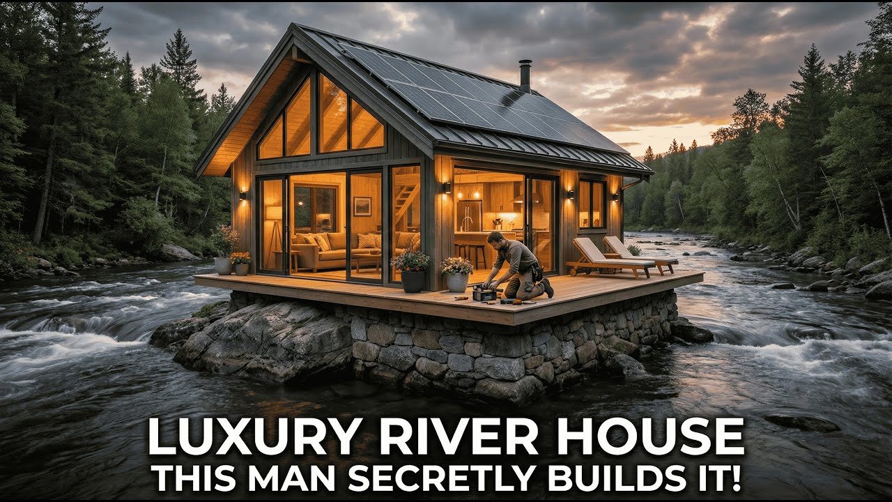 This man secretly builds a Luxury House in Middle of River - YouTube
