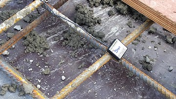 Smartrock Waterproof Wireless Sensor for Temperature and Maturity Monitoring for Concrete Pours.