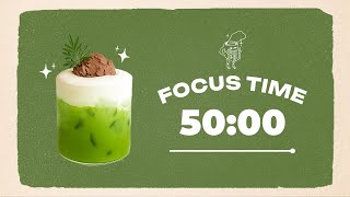 🍫 Study with Me | Matcha Latte with Cocoa Cream | 50/10 Timer | Lo-fi Beats 🎶 | 3 Hour Focus Session