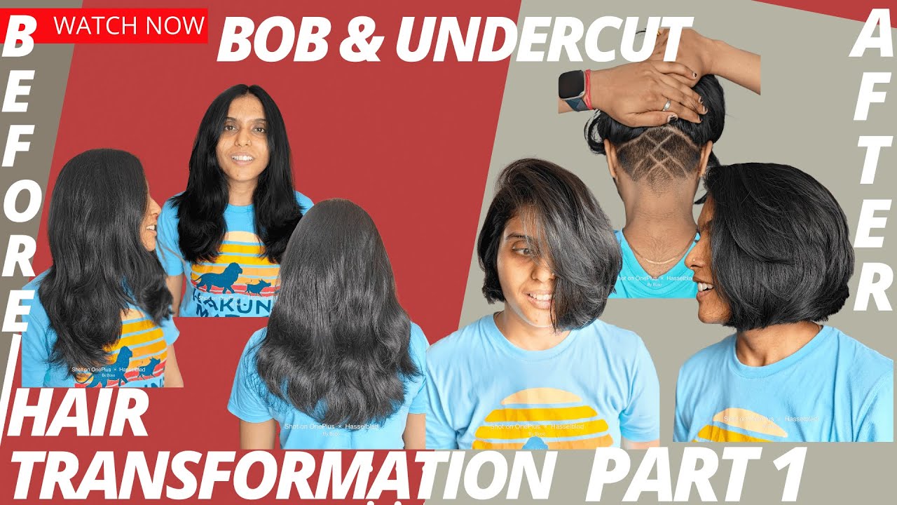 ✂️ THICK LONG HAIR to chin length BOB transformation! Layers + surprise undercut Part 1 🔥