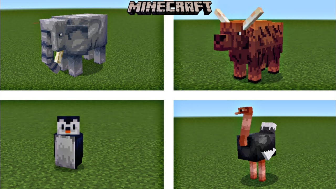 animals ADDON update in Minecraft PE - YouTube