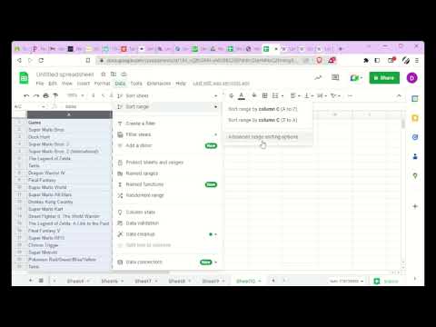 Spreadsheet 2 (INF2080) 4.4.1: Two component simple sort