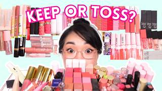Drugstore Lip Products DECLUTTER || e.l.f., Maybelline, Covergirl, NYX, Revlon, & more! 💄✨