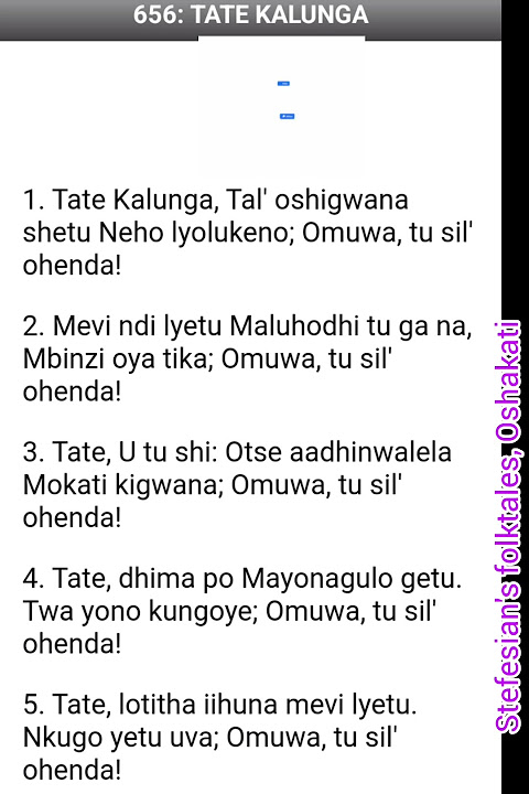 Tate Kalunga tala oshiwana shoye. Ehangano song