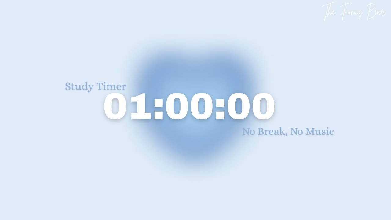 1 hour Study Timer | No Music, No Break | The Focus Bar - YouTube