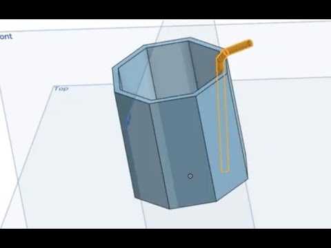 onshape 基礎教學：建立一個八角杯，擠出、薄殼、掃出、移動