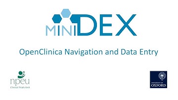 Minidex Training - OpenClinica Introduction and Data Entry | NPEU