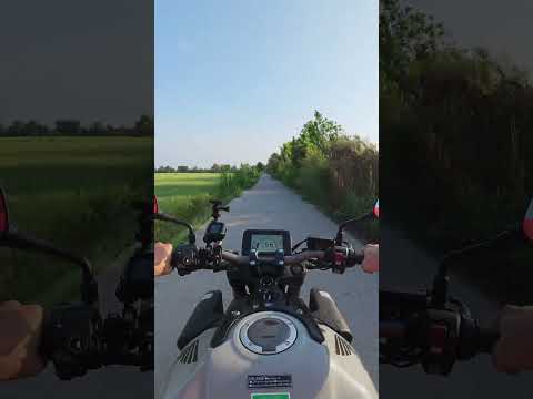 Sunrise ride on a CB650R through the countryside
