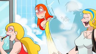 Caught couple in the shower. Love comics