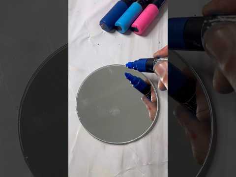 DIY Mirror Intervention with Paint Markers ๐ช | Satisfying Night Tones! ๐ #art #crafts #artistomg