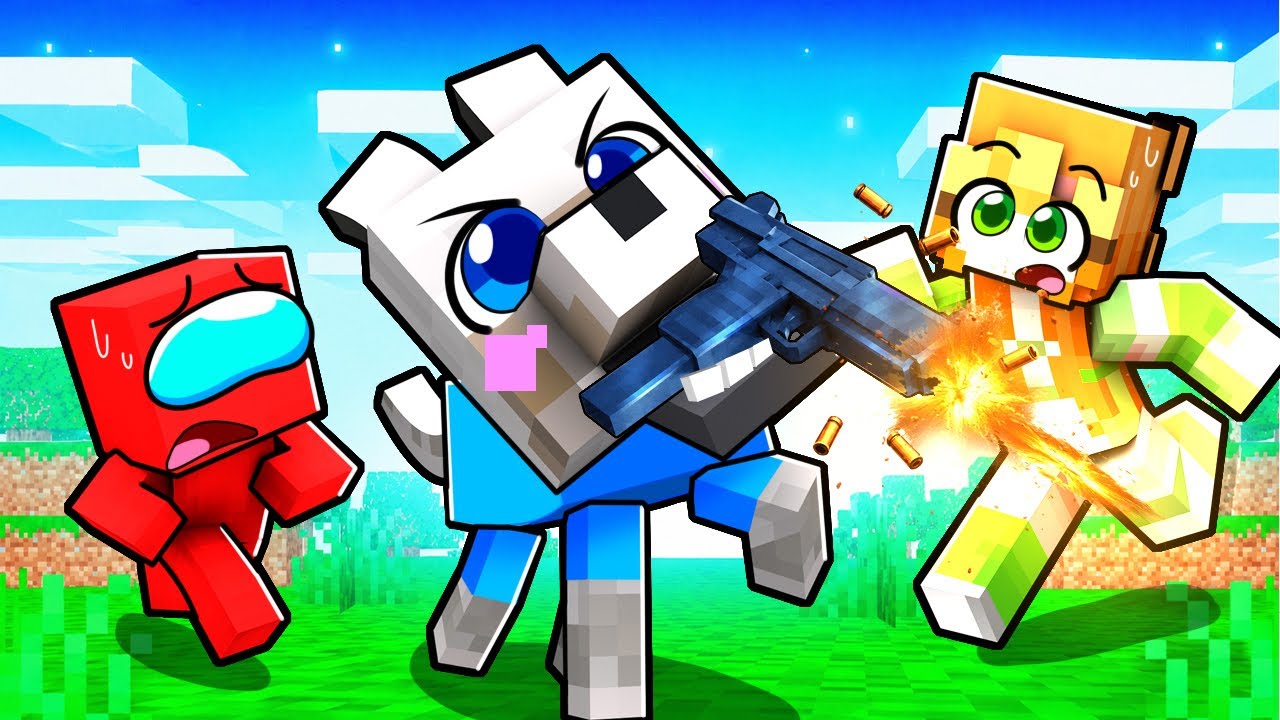Me Hice pasar por UN PERRO BEBÉ con ARMAS REALES en Minecraft…