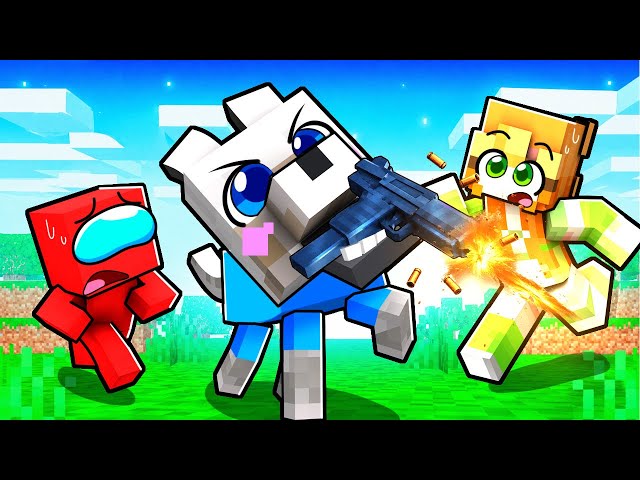 Me Hice pasar por UN PERRO BEBÉ con ARMAS REALES en Minecraft…