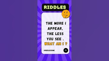 The more I appear, the less you see | riddles | #riddleswithanswers #riddlesinenglish