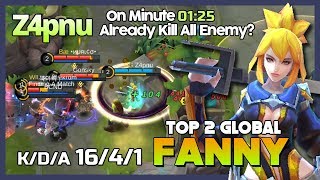 First Minutes All Enemy Die? Insane Fanny by Z4pnu Ranked 2 Global Fanny ~ Mobile Legends