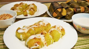 CHUỐI NẾP NƯỚNG - Cách làm món Chuối cuộn Nếp nướng - Grilled banana sticky rice by Vanh Khuyen