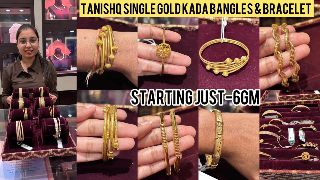 Tanishq Single Gold Kada Bangles & Bracelet Designs with Price | Latest 22K Gold Collection