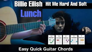 Billie Eilish - Lunch Guitar Cover + Lesson/Tutorial Quick Guitar Chords (Hit Me Hard And Soft)