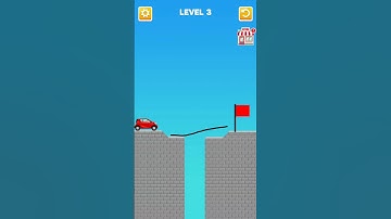 #shorts - Draw Bridge Level-3 Funny Shape Draw Video Game #viral #youtubeshorts #drawbridge