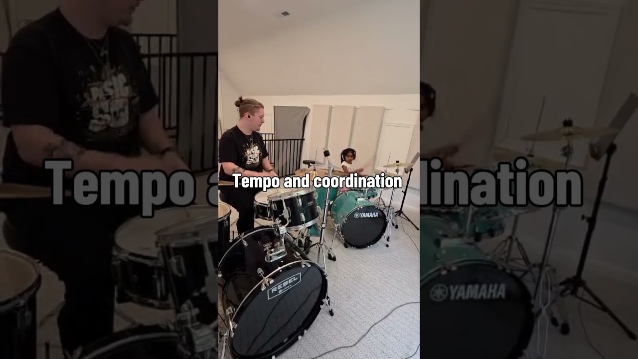 5 y/o, learning drums helps coordination, listening skills, timing, and focus 🥁✨ #drums #rhythm