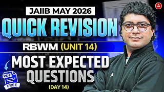 JAIIB Preparation 2026 | JAIIB RBWM Most Important Questions | Unit 14 Quick Revision | Praveen Sir