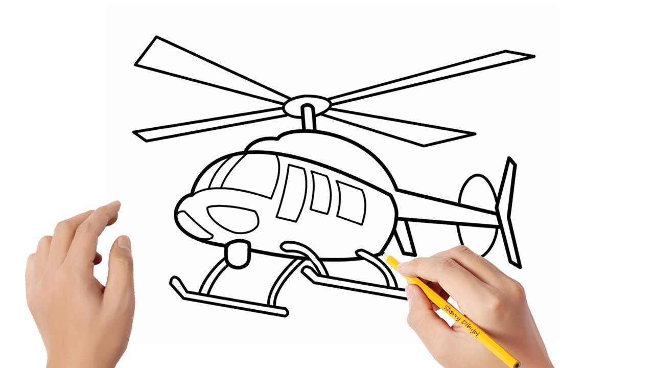 Cómo dibujar un helicóptero | Dibujos sencillos - thptnganamst.edu.vn