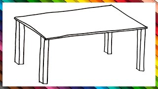 Cómo dibujar una Mesa Paso a Paso - Dibujo de Mesa